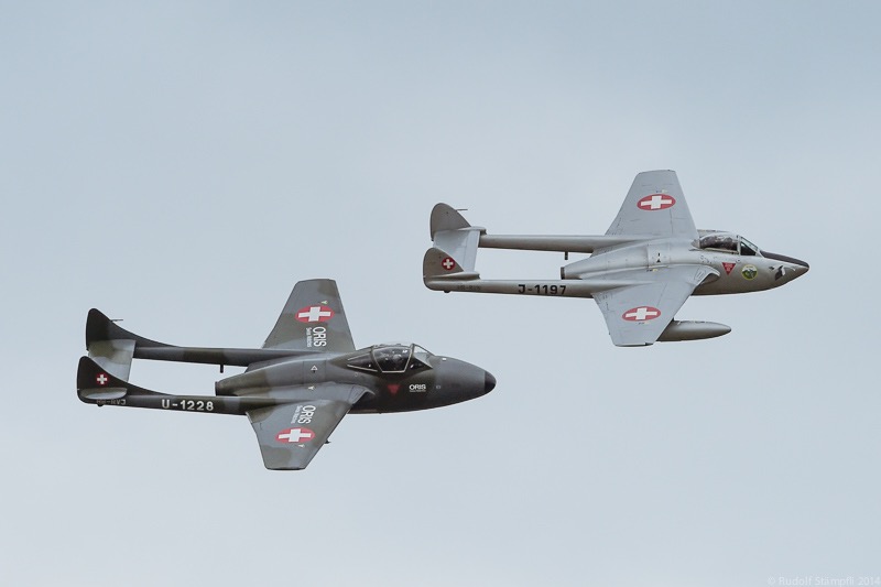 HB-RVJ (U-1228) / HB-RVN (J-1197) De Havilland DH-115 MK.55 Vampire Trainer / DH-100 Vampire Mk.6